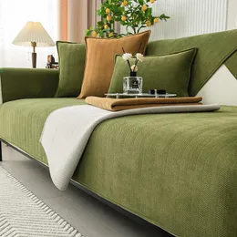 Stol täcker universell soffa täcke handduk chenille tyg fast färg vardagsrum kudde icke-halkarmstöd ryggstöd
