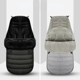 Sleeping Bags Outdoor born baby hood thick solid winter soft comfortable handcart sleeping bag warm handcart foot cover 230407