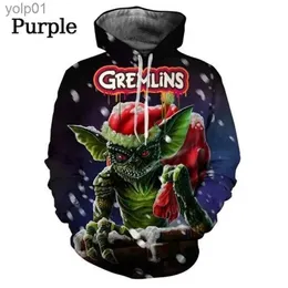 Erkek Hoodies Sweatshirt Gremlins Gizmo Merry Noel Hoodie Erkekler Sıcak Kış Külverleri 3D Baskı Hoodies Kadın Giyim Harajuku Moda Çocuklar y2k Hoodyl231107