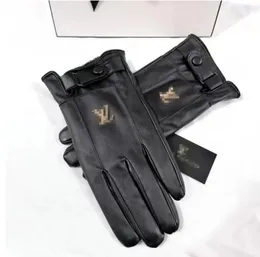 Frauen Fünf Finger Handschuhe Mode Designer Marke Brief Druck Verdicken Warm Halten Handschuh Winter Outdoor Sport Baumwolle Hohe Qualität