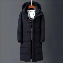 Men's Down Parkas 2023 Winter 90% White Duck Down Jacket Men Hooded Fashion High Quality Winter Coat Men Long Thicken Warm Down Coat Black Parkas J231107