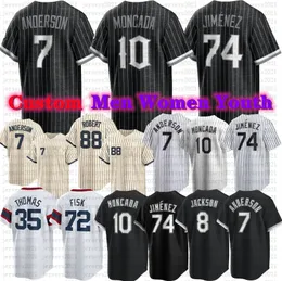 2023 Custom S-4XL Tim Anderson Jersey 74 Eloy Jimenez Baseball Luis Robert Frank Thomas Yoan Moncada Lucas Giolito Michael Kopech Andrew Benintendi Andrew Vaughn