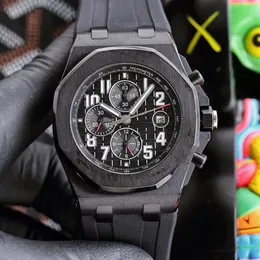 Mens Watch Automatic Mechanical Designer Watches 42mm Sapphire Business Wristwatches Octagonal Pull Sand Steel Shell Rubber Strap Montre de Luxe