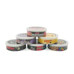 Wholesale Tin Cans Packaging Jar Food Packaging Aluminum Bottles Can Box Dry Herb Flower Hologram Sticker 3.5 g Smellproof Concentrate Container PE-Lid