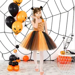 Cosplay Kid Girl Cartoon TUTU Leopard Dress Halloween Cat Zebra