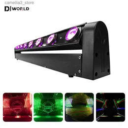 Moving Head Lights 8x12W RGBW 4IN1 LED مع 10/38 DMX BEAM Moving Head LED BAR DJ BAN BAST FOR DJ DISCO Party Party Flaus Wedding Q231107