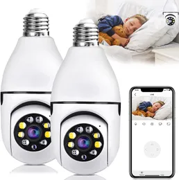 2 STÜCKE Glühbirnenkameras 1080P Wireless, 2,4 GHz WiFi-Kamera, 360 ° Panorama-Überwachungskamera im Freien, Innenkamera für Zuhause, Bewegungsde