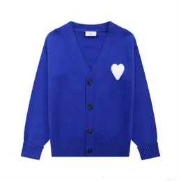 AMI HODIE AMIS PARIS FRANCE 패션 남성 스웨터 아미미 DE COEUR KNITTE LOVE 남성과 여성을위한 Jacquard Cardigan