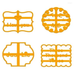 Baking Moulds 4pcs Cookie Molds With Good Wishes Form Fun And Irreverent Phrases Biscuit Cutters For