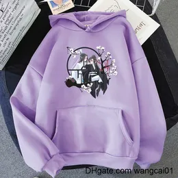 Kvinnors hoodies tröjor anime mo dao zu shi hoodie streetwear kvinnor den otämda lan wangji wei wu xian tryck hoodies harajuku själv tröja motom 0407h23