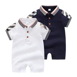 Baby Rompers Infant and Toddler Summer Plaid Jumpsuits Casual Short Sleeve Cotton Romper Newborn Bodysuit BH91