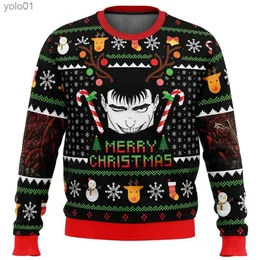 Pulls pour femmes Berserk Guts et Casca Ugly Christmas Sweater Cadeau Père Noël Pull Lit pour hommes Sweat-shirt 3D et 2023 Automne/Hiver TopL231107