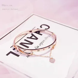 Designer-Armbänder Großhandels-Roségold-Edelstahl-Armband-Armband-weibliches Herz für immer Liebes-Marken-Charme-Armband für Frauen-berühmten Schmuck