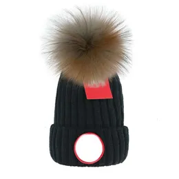 Skull Caps 2023 Designer Winter Cap Knitted Beanie Woolen Hat Men Women Chunky Knit Thick Warm Faux Fur Pom Beanies Hats Bucket Hat Female
