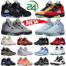 Jumpman 5 5s Basketball Shoes Local Warehouse Men Black grape Concord Aqua Oreo UNC Lucky green Bean Sail taxi grey breed Raging Bull Fire Red j5 Mens Trainers Sneakers