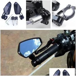 Professional Hand Tool Sets Motorcycle Rear Black Aluminum View Handle Bar End Side Rearview Mirrors Moto Handlebar Mirror Drop Deli Dhxdf