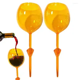 ワイングラスビーチドリンクカッププール2pcs用のフローティングガラスカップビールカクテル飲酒再利用可能なゴブレット耐久性