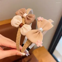 Acessórios de cabelo Doce meninas arcos headbands com pérolas crianças flores xadrez hoop hairbands bebê