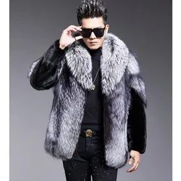 Futro męskie Faux Fur Męskie płaszcz Zimowy ciepły lis płaszcz tłustą luźną luźną norek 231107