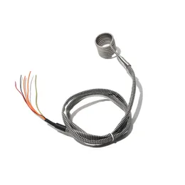 45/50mm 3.3x3.3mm Cross-section Heater Electric Heating Element Electric Hot Runner Spiral Coil Band Heaters with K Thermocouple 220V