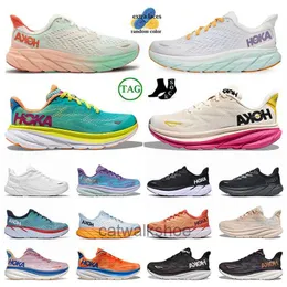 Womens Hokas Shoes Running Shoes Hoka One Bondi Clifton Wide 8 9 Mens Trainers Free People Carbon Triple Black White on White Cloud Jogging Athletic Sneakers 36-45