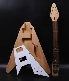 Gitarrpaket gitarrhals 22fret gitarr kropp mahogny flygande v gitarr pickguard