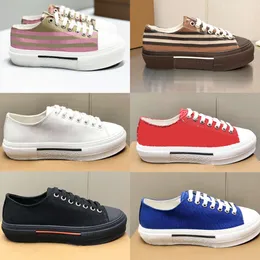 Designers sneakers tryck check tränare män kvinna casual skor plattform tränare randig sneaker tryckt bokstäver ruttning vintage sko med box no288