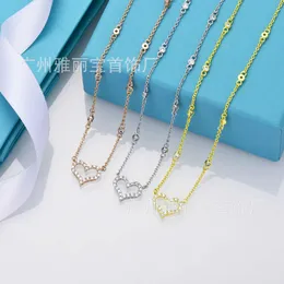 Tiffanybead 목걸이 Tiffanyjewelry Desginer High Edition t 하트 모양의 거품 목걸이와 18k 로즈 골드 도금 흰색 구리에 여성 세련된 여성과 사람