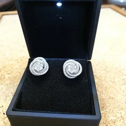 Cross Stud Earring Lab Diamond 925 Srebrna biżuteria
