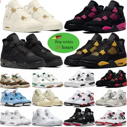 jumpman 4 4s basketball shoes Frozen Moments Brown Military Black cat Pine Green men Red Thunder Sail Black Cat White Oreo Infrared women mens sneakers