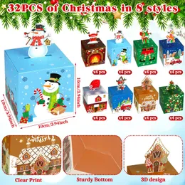 Weihnachtsdekorationen Goody Candy Boxes zum Verschenken von Weihnachtsleckereien Keksdosen Feiertagskarton Geschenkpapierhalter Partybevorzugung Supplie Oth1Z