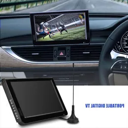 Freeshipping 101 "16: 9 TV portatile per auto 1024 x 600 TFT-LED Lettore televisivo analogico digitale a colori con adattatore per spina USA o UE Ccqqr