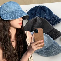Bollmössor 2023 tvättade cowboy fiskare hatt för kvinnor utomhus sol sommarsektion älskare mode vilda hink hattar casquette