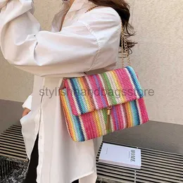Torby na ramię torebki Kobiety Rainbow Striped Sioder Bag torebki klapy dla dziewcząt i bagu panie crossbody bagstylishhandbagsstore