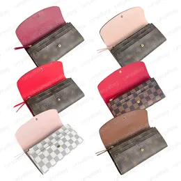 10A Mirror Quality Designers Bag 19cm Emilie Wallet Womens präglade mönsterkort Holder Key Pouch Real Leather Coin Purse Lady Credit Card Wallet Luxury Bag