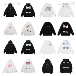 New Offs Style Designers Fashion Hoodies Offs White Hoodie Long Maniche e Women Round Neck Luxurys Abbigliamento dipinto di freccia Pallover Crow Pallover Fedette