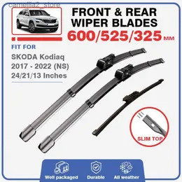 Windshield Wipers Front Rear Wiper Blades Set For SKODA Kodiaq NS 2017 - 2022 Windshield Brushes Windscreen Window Water Wash 2018 2019 2020 2021 Q231107