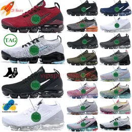 الرجال الجريين أحذية زرقاء فيري ناهيك كروم كروم Vapores Pure Platinum Max Wolf Gray Fly Black Multicolor Oreo Designer Sport Sneakers Size 5.5 -11