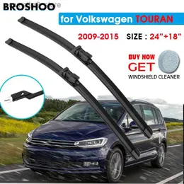 Windshield Wipers Car Wiper Blade For TOURAN 24"+18" 2009-2015 Windscreen Windshield Wipers Blades Window Wash Fit Push Button Arm Q231107