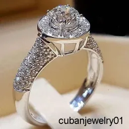 Caoshi luksusowa biżuteria srebrne puste pierścienie zaręczyny Anel Cubic Zirkonia okrągłe klejnoty ślubne weselne kobieta