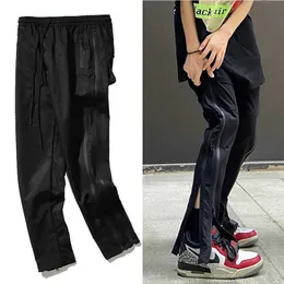 22ss High Street Zipper Splice Casual Split Workwear Pants Vibe Relaxed Fashion Men and Women
