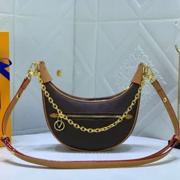 Женская сумка дизайнерская сумка Crossbody Bag роскошная сумка-цепочка Кошелек Классическая тисненая сумка через плечо Ретро женская сумка Женская кожаная петля Полумесяц-кошелек M81166 M81098