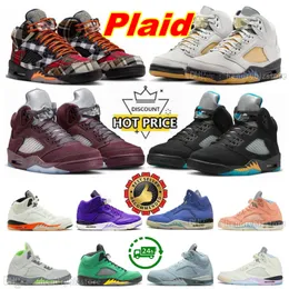 Scarpe da basket High Sail 5 Plaid 5s Uomo Black Cats A Ma Maniere Aqua Burgundy Racer Blue Midnight Navy UNC Olive Photon Dust Pinksicle Geogetown Scarpe da ginnastica Scarpe da ginnastica