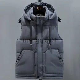 Men's Down Parkas Autumn Winter Sleeveless Jackets for Men Hooded 2023 New Brand Fashion Men's Vest Casual Warm Padded Coats Plus Size M-5XL J231107