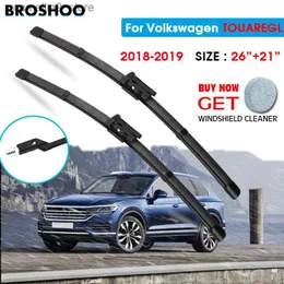 Windshield Wipers Car Wiper Blade For TOUAREG 26"+21" 2018-2019 Windscreen Windshield Wipers Blades Window Wash Fit push button Q231107