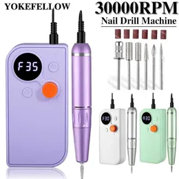 Nail Manicure Set 30000 RPM rechargeable nail drill for polishing removal with LCD display low-noise nail drill for gel nails 231107