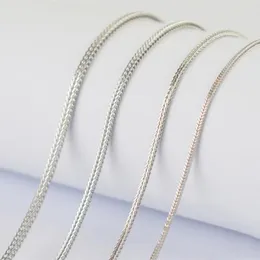 Kedjor Lo Paulina 925 Sterling Silver Tail Necklace Chain 0.8/1,0/1,3/1,6 mm bredd 40 cm/45/50/55/60/65/70 cm för smyckenillverkning