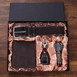 Armbandsur 4st/set herrares presentuppsättning utsökta klocka läderbälte plånbok glasögon nyckelring för män pojkvän pappa droppe