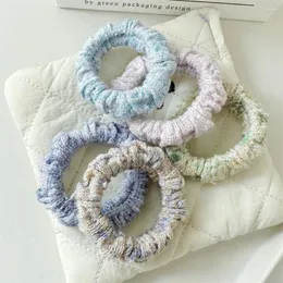 Haarschmuck Plissee Gestrickte Wolle Scrunchies Haarnetz Süße Mädchen Pony Hinterhirn Pferdeschwanz Krawatte Kopfbedeckungen Für Frauen 2 stücke