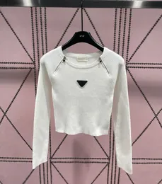 Casaco de base casual outono/inverno suéteres feminino com zíper camiseta de malha inferior moda com triângulo invertido camiseta feminina quente gola em pé